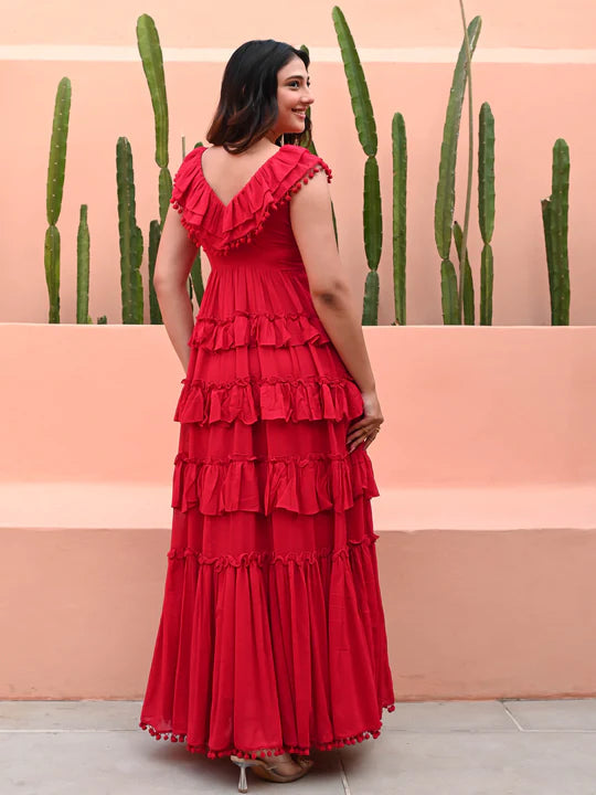 Rococco Flowy Dress - Miraal Vogue