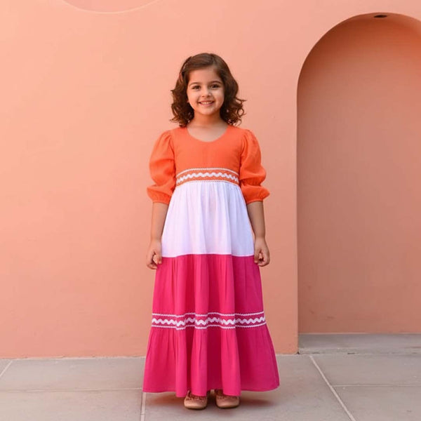 Kid Colourblock Flowy Dress