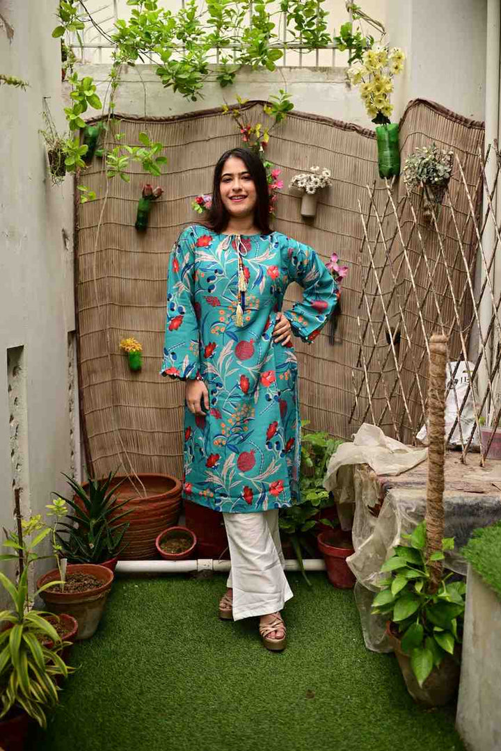 Spring Flora - Green Cord Set - Miraal Vogue