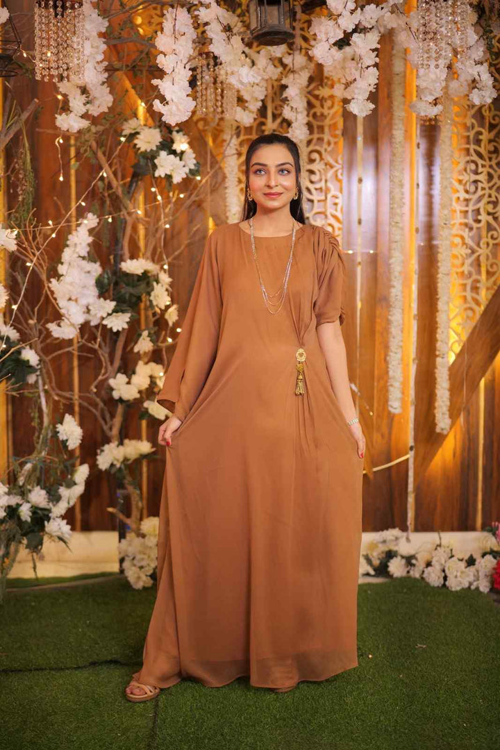 Chic and Elegant Brown Shrug - Miraal Vogue
