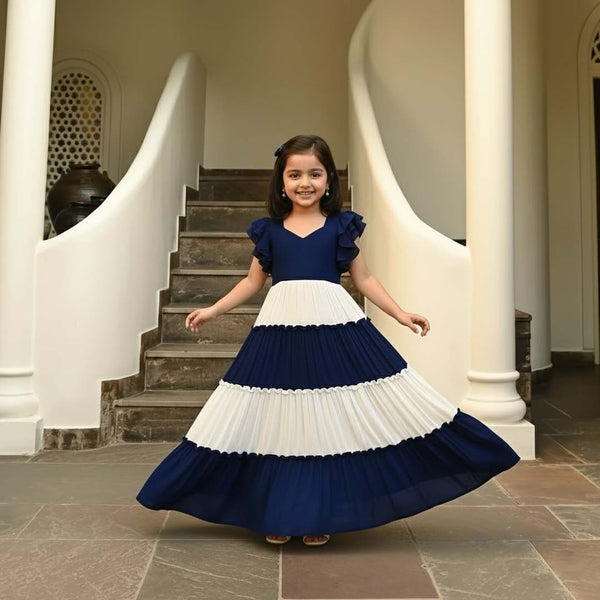 Kid Two Tone White Blue Maxi